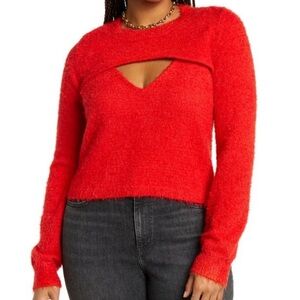 NEW 2021 Nordstrom Cozy Shrug Tank Red Chinoise Size 2X Layering Knit Sweater